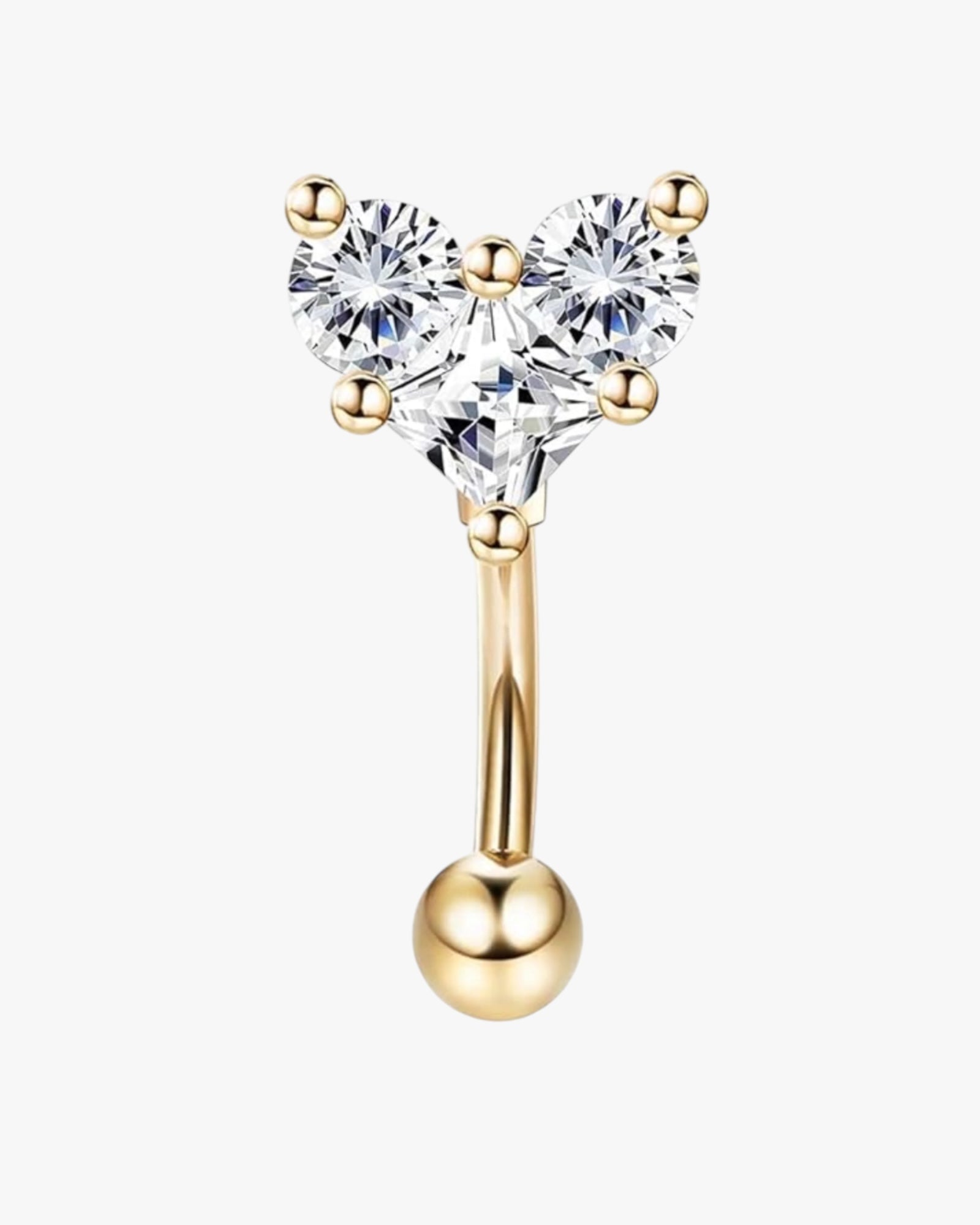 Small stainless steel curved barbell for rook piercing