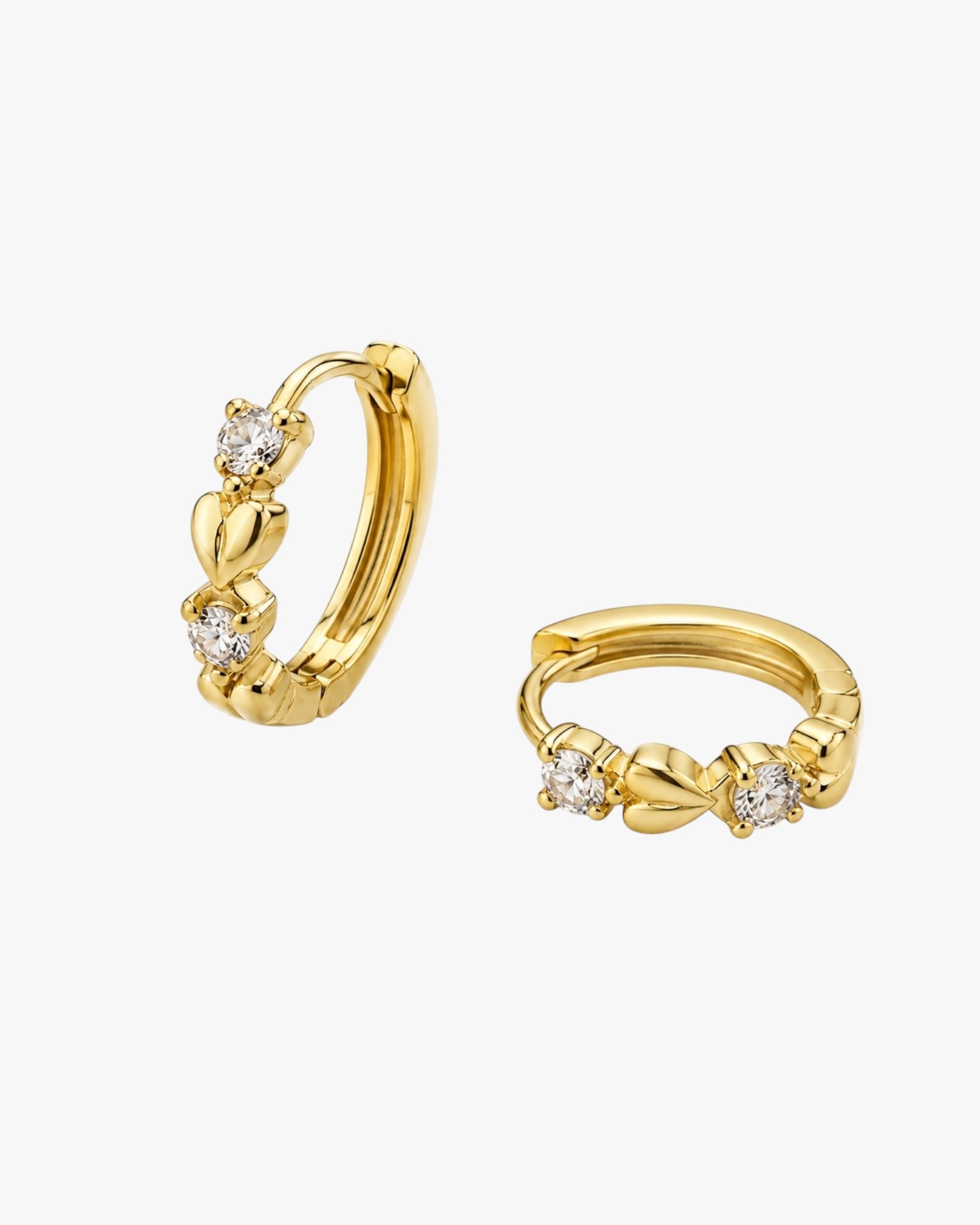Gold Plated Chain Mini Heart Hoop Earrings – Amili