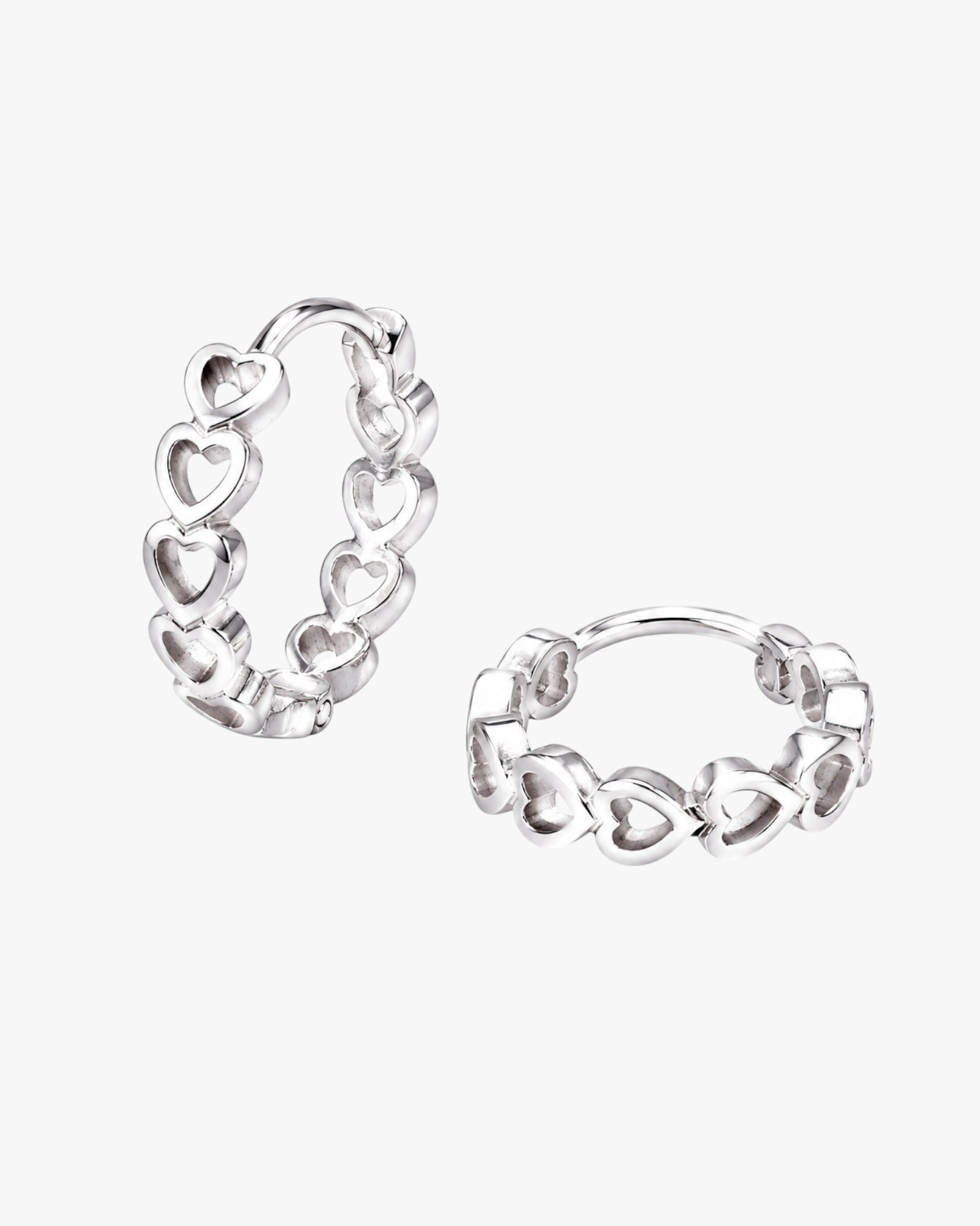 Silver Mini Heart Hoop Earrings – LoveLost