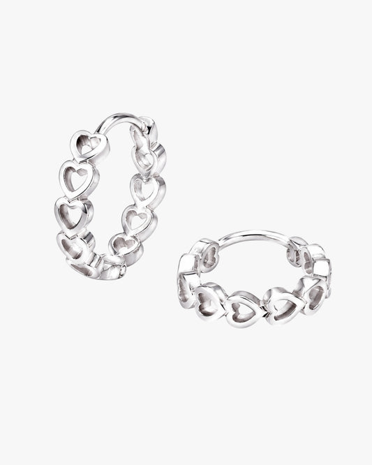 Silver Mini Heart Hoop Earrings – LoveLost
