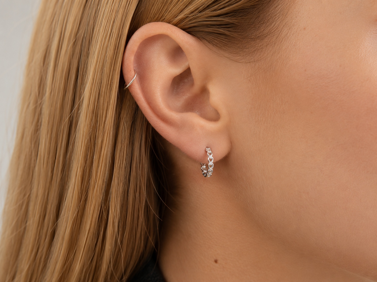 Silver Mini Heart Hoop Earrings – LoveLost