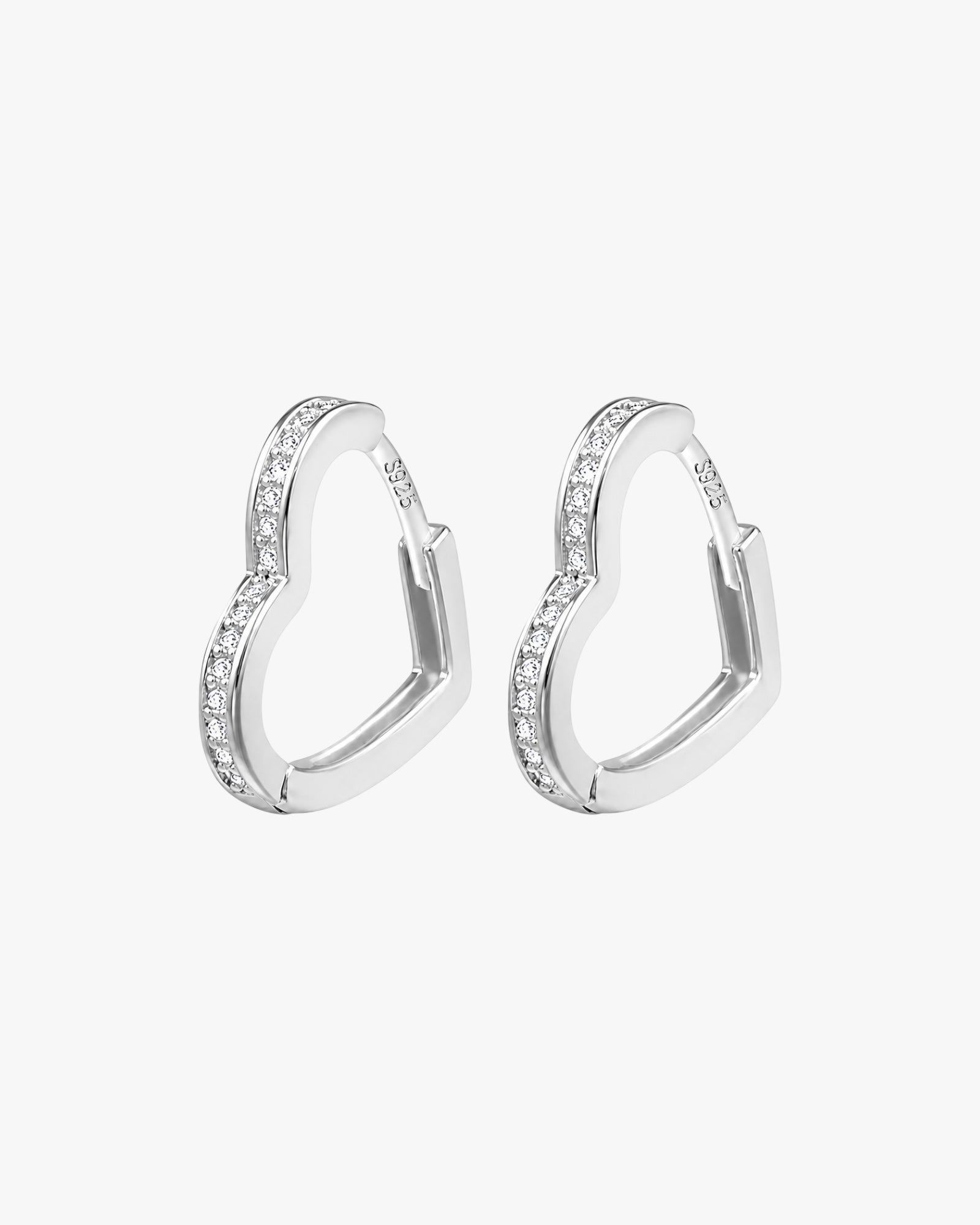 Mini Pave Heart Hoop Earrings – LoveLost III