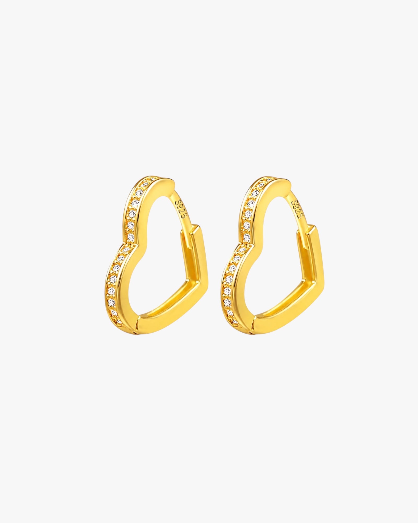 Mini Pave Heart Hoop Earrings – LoveLost III
