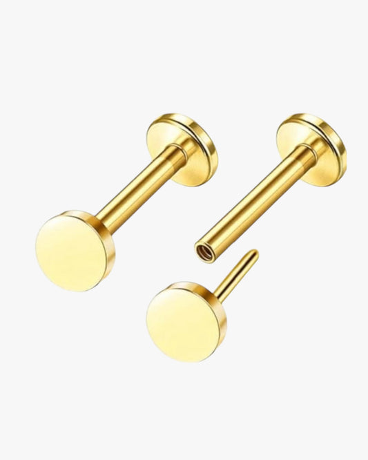 Gold Plated Flat Studs 4mm