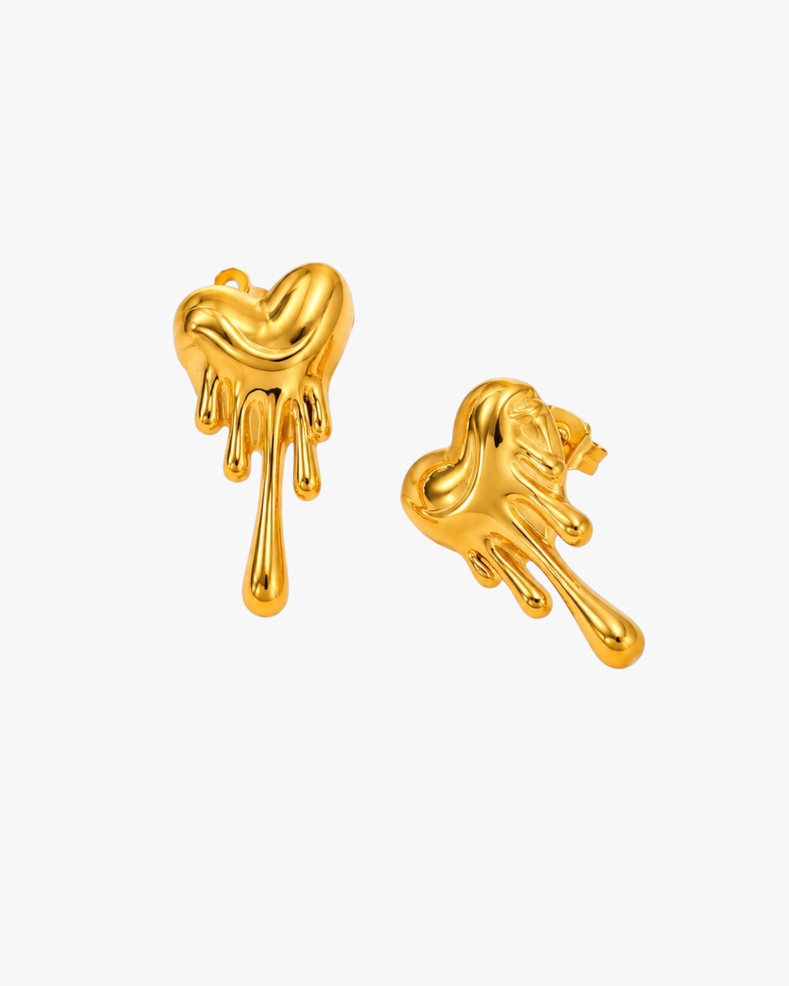18K PVD Gold Plated Hearts On Fire Earrings