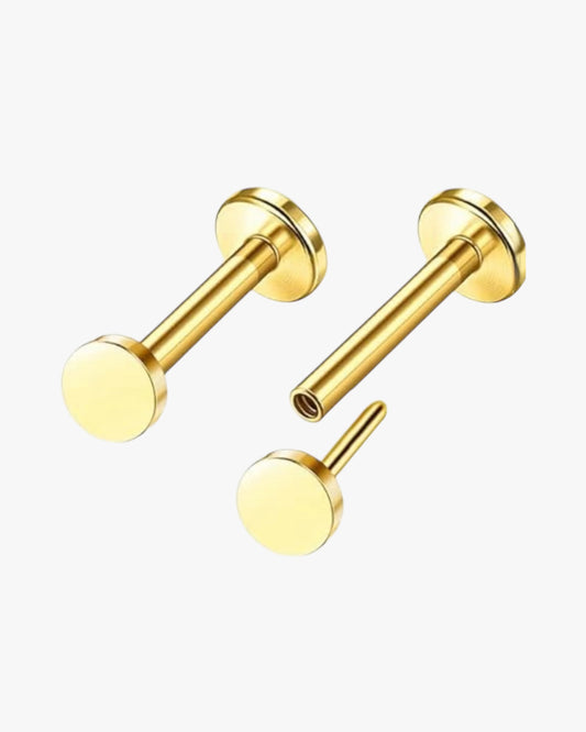 Gold Plated Flat Studs 3mm