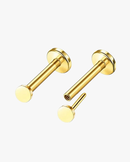 Gold Plated Flat Studs 2mm