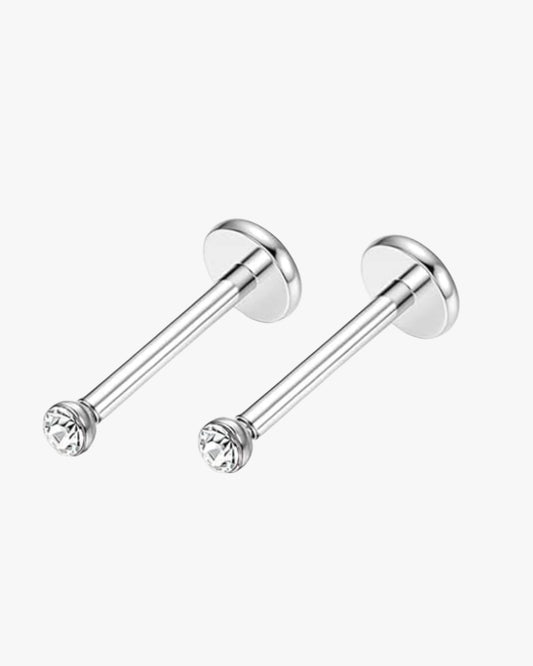 Silver Threadless Studs 2mm