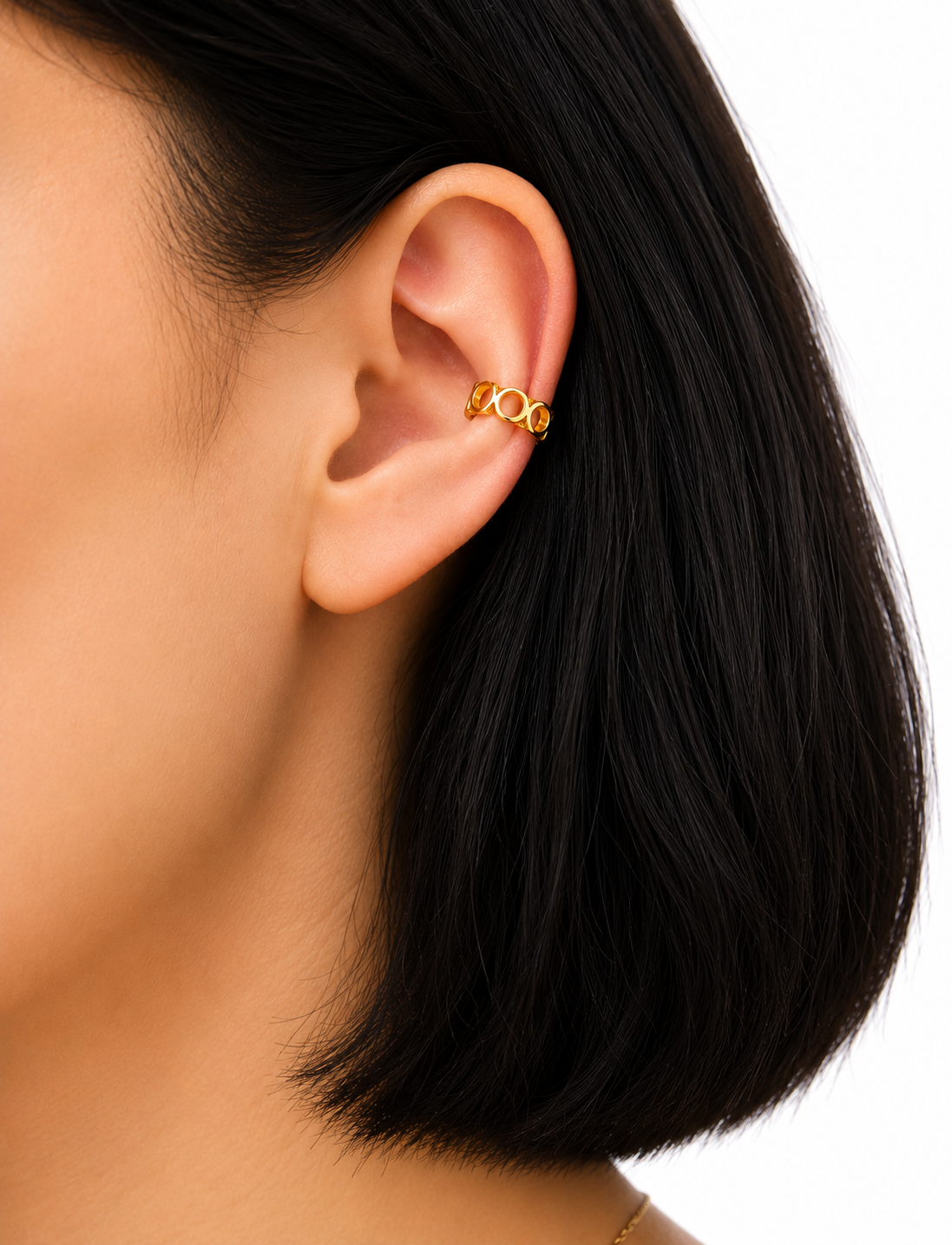 18K PVD Gold Marquise Ear Cuff – Lyra II
