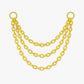 Gold chain necklace on a white background