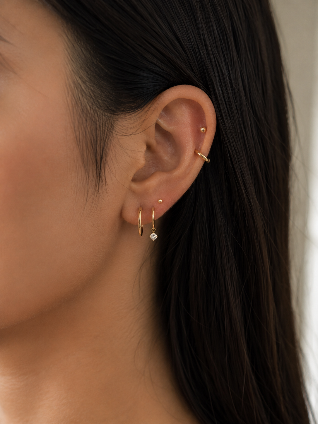 Gold Plated Flat Studs – 2mm Minimal Piercing