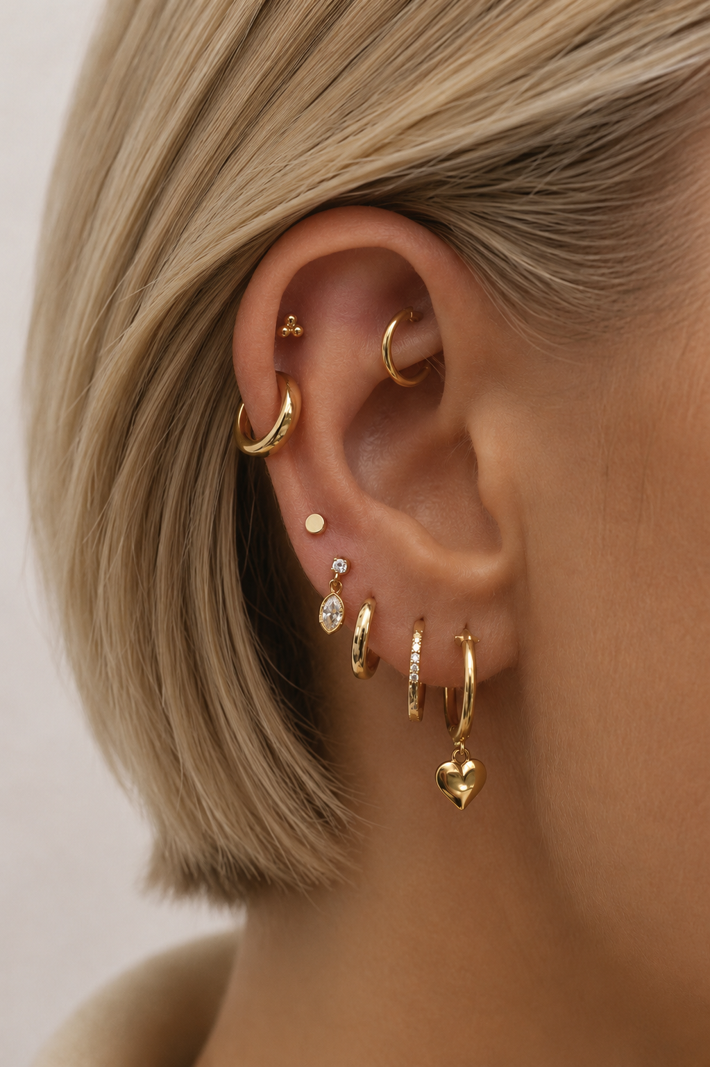 Gold Plated Flat Stud Earrings – 3mm Minimal Disc Piercing