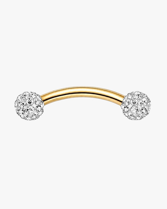 Glacier Pavé Ball Curved Barbell 16G 8mm
