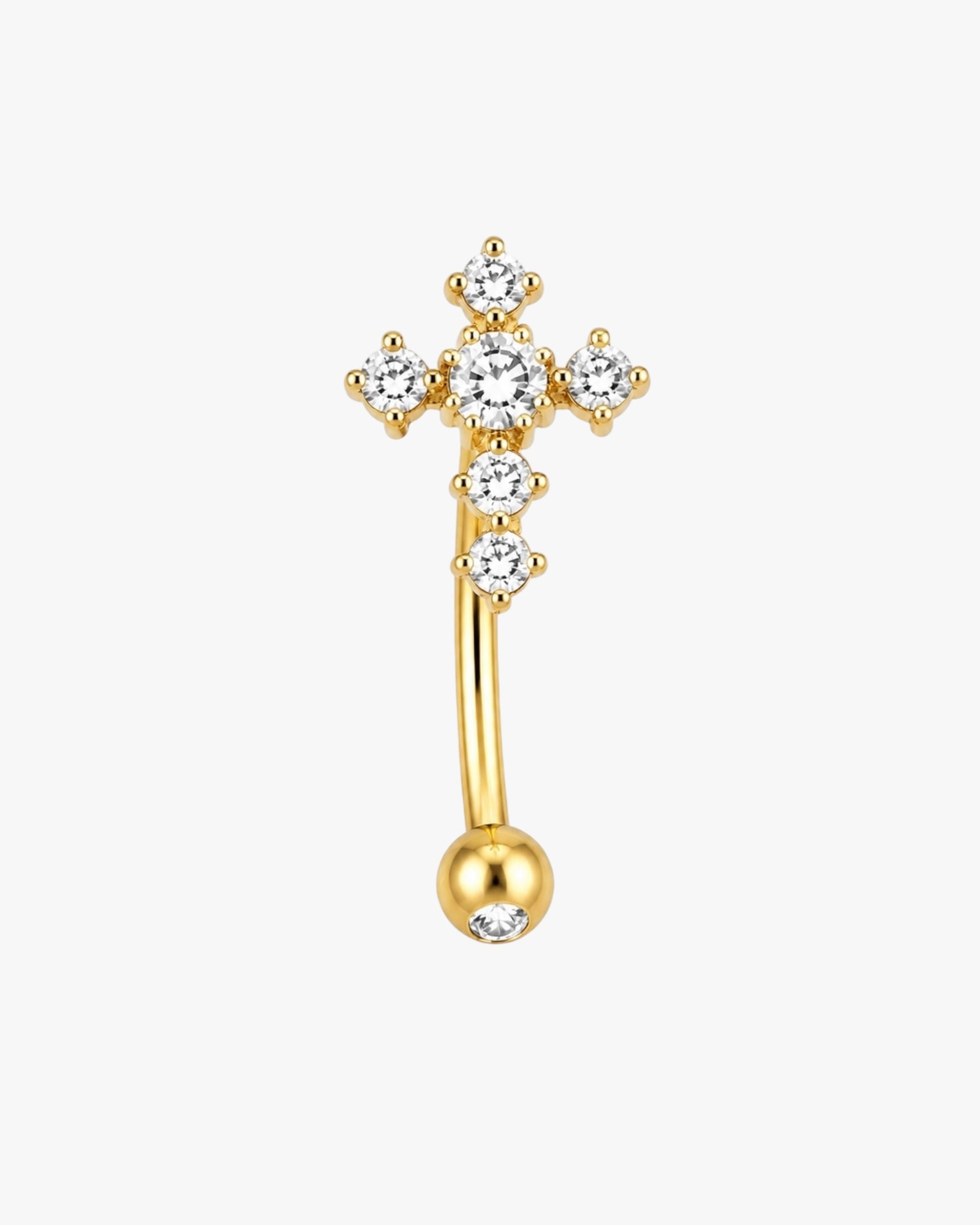 Cross Crystal Titanium Curved Barbell 16G – Tirp