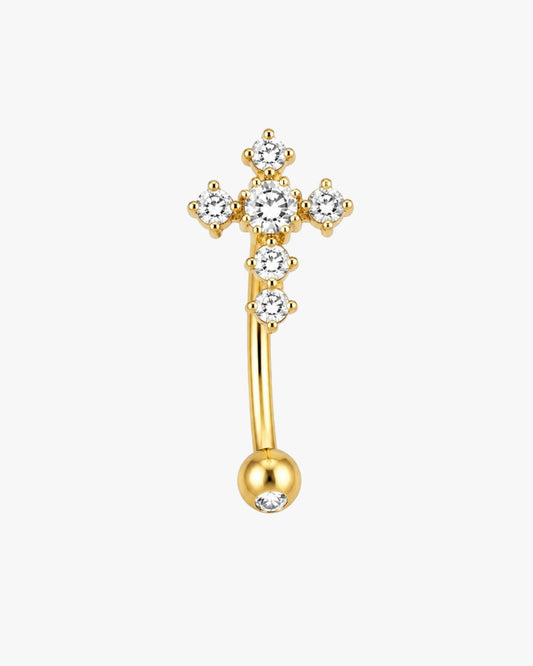 Cross Crystal Titanium Curved Barbell 16G – Tirp