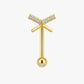 Cross Crystal Titanium Curved Barbell 16G – Asa