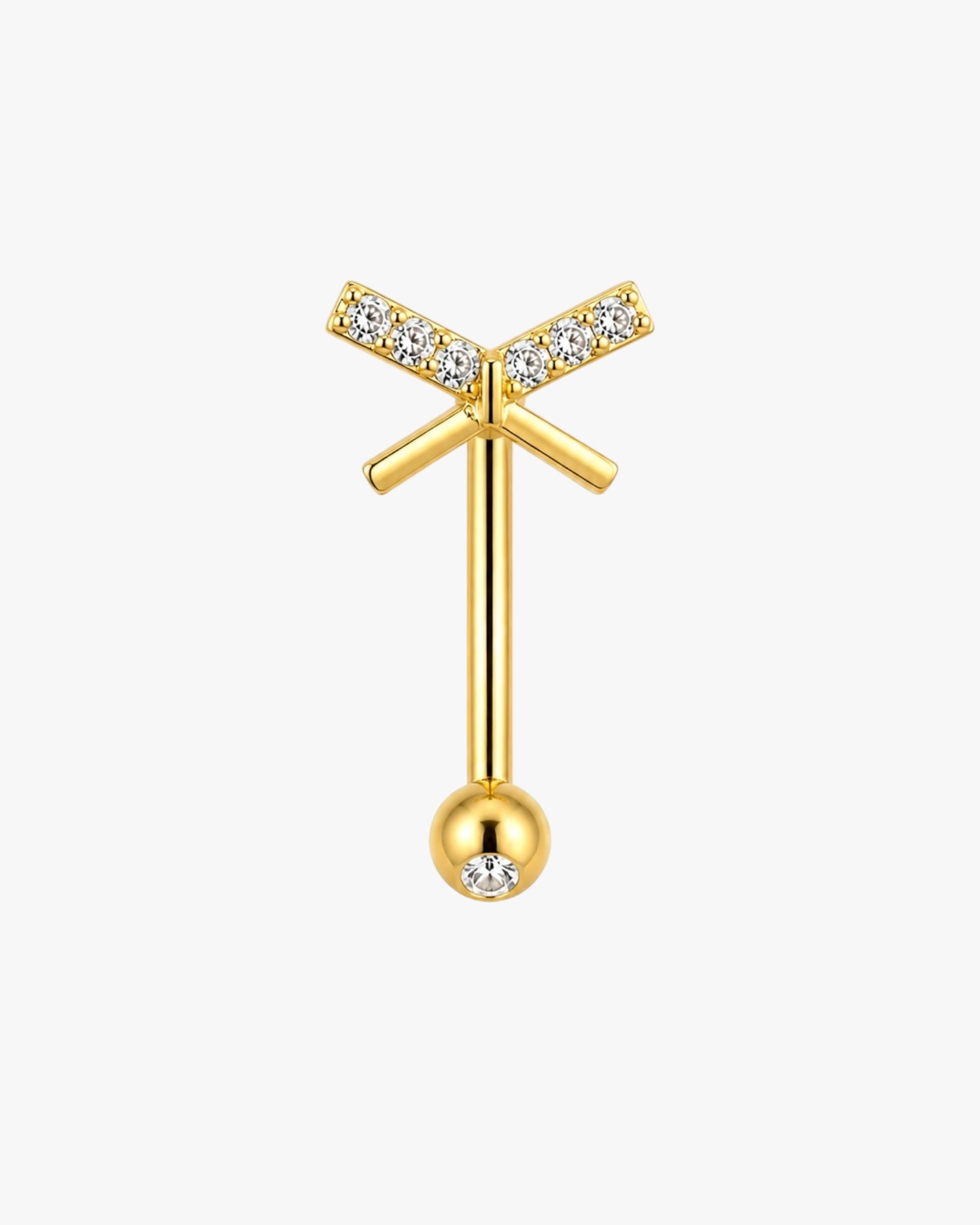 Cross Crystal Titanium Curved Barbell 16G – Asa