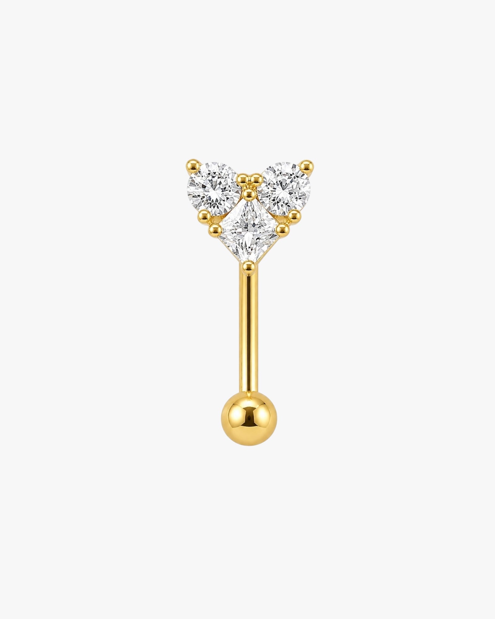 Crystal Heart Titanium Curved Barbell 16G – Hipi