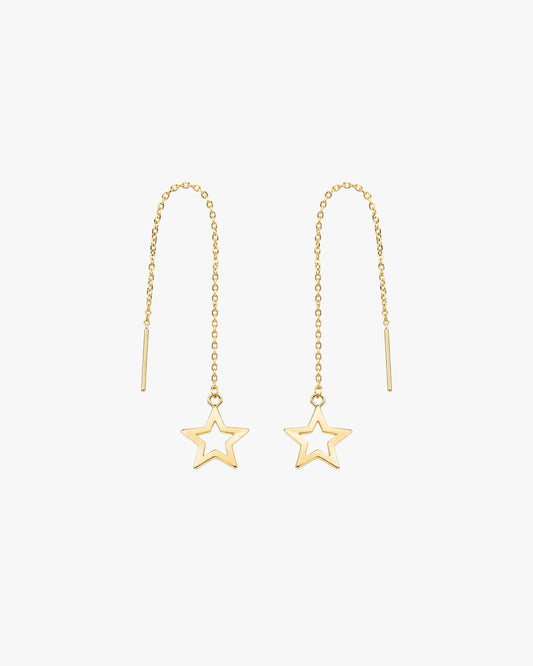 18K PVD Gold Plated Star Chain Earrings – Cix