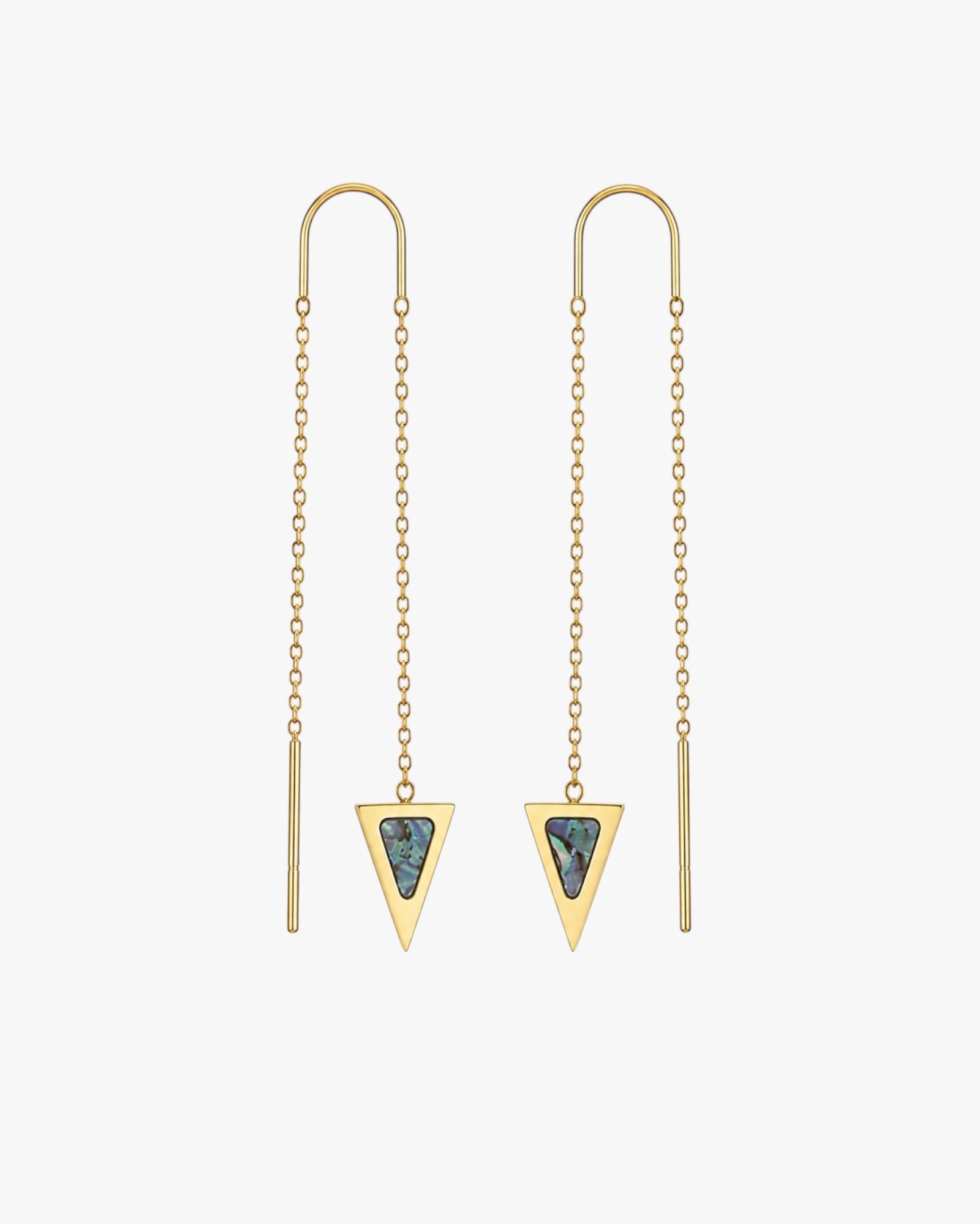 18K PVD Gold Plated Triangle Chain Earrings – Mini