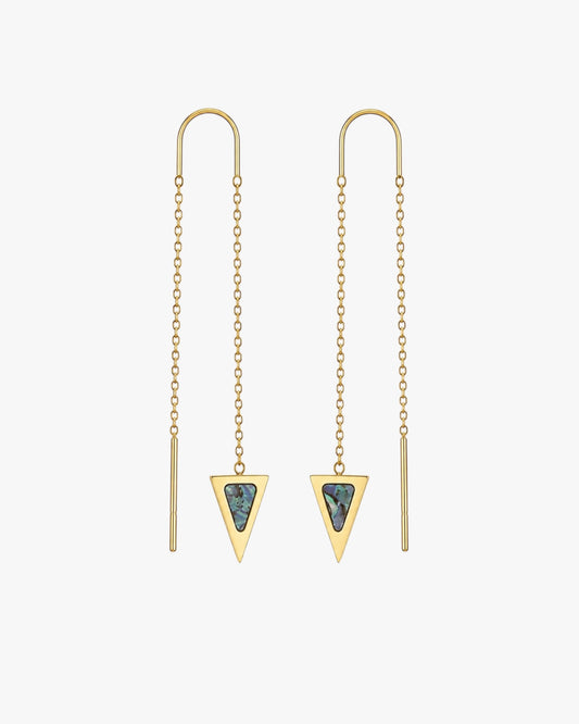 18K PVD Gold Plated Triangle Chain Earrings – Mini