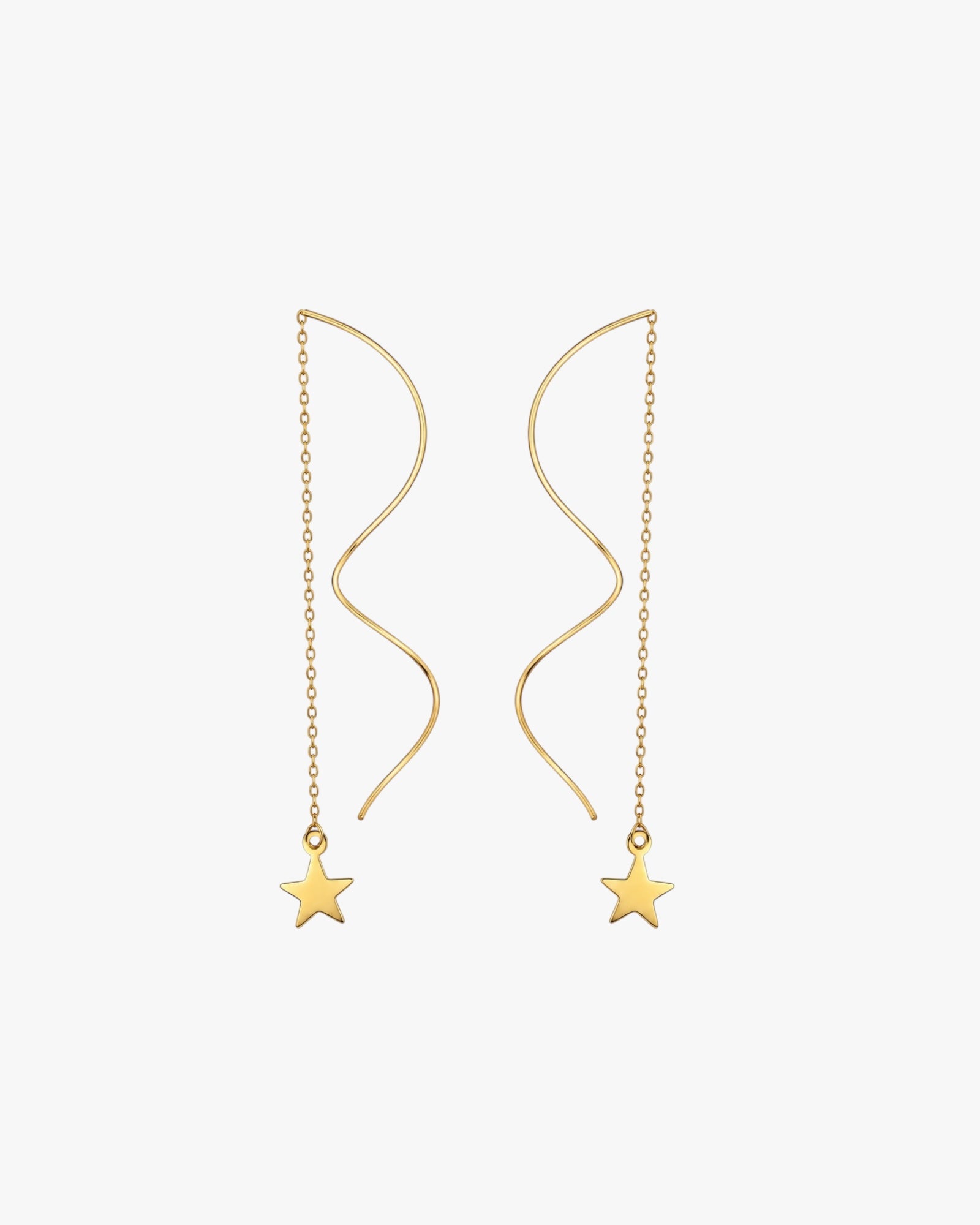 18K PVD Gold Plated Star Chain Earrings – Angel