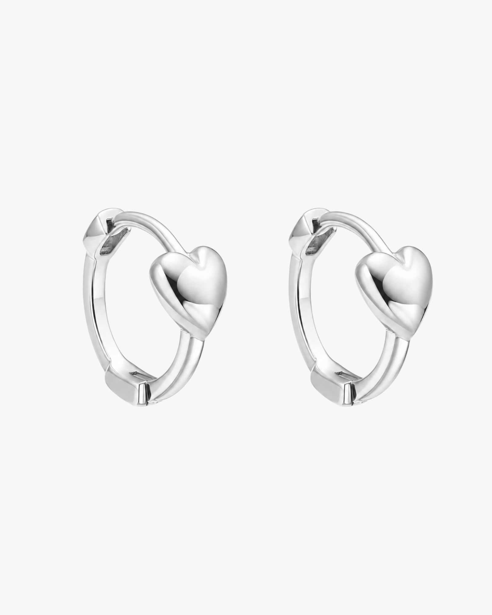Silver Heart Hoop Earrings – LoveLost II