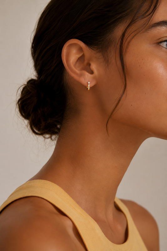 Gold Plated Chain Mini Hoop Earrings – Summer