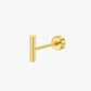 Gold bar stud  on a white background