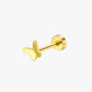 Gold butterfly-shaped earring on a white background