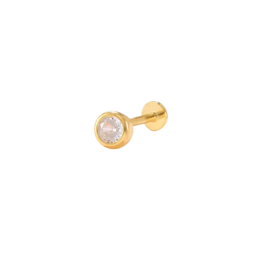 "Image: Gold-plated pave stud earrings, radiating elegance and charm."
