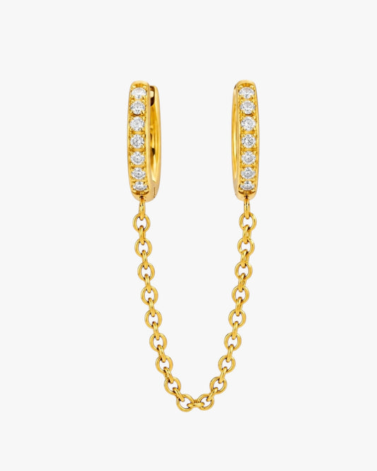 Gold Plated Stainless Steel Chain Link Hoop Earring – Lari