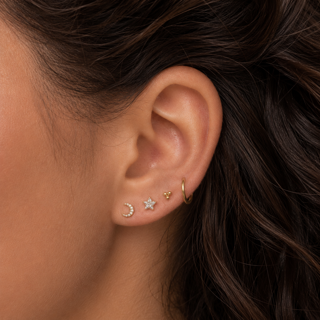 Gold Plated Stainless Steel Star Crystal Stud Earring – Nagoya