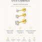 Set of 3 Helsinki Stud Earrings – Minimal Crystal Piercing Set