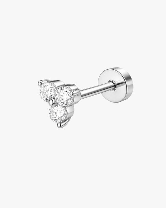 Gold Plated Stainless Steel Teardrop Crystal Flat Back Stud Earring – Zephyra
