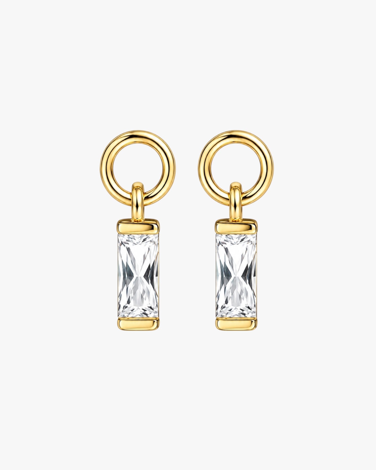 Gold Plated Teardrop Crystal Hoop Charms – Lysara