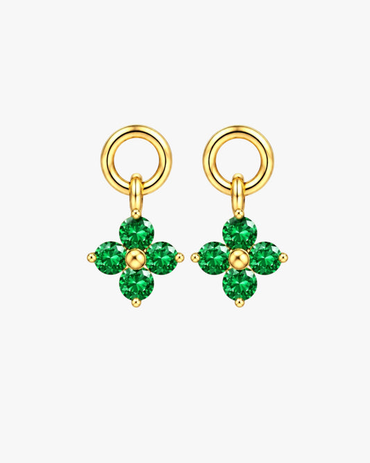 Gold Plated Emerald Crystal Hoop Charms – Dove