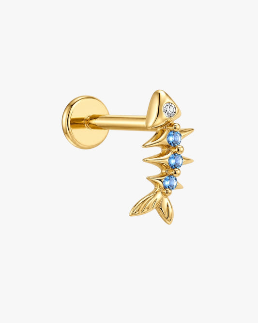 Little Catch Fishbone Stud
 Flatback Stud – Gold Plated