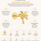Pink Palm Flatback Stud – Gold Plated Titanium