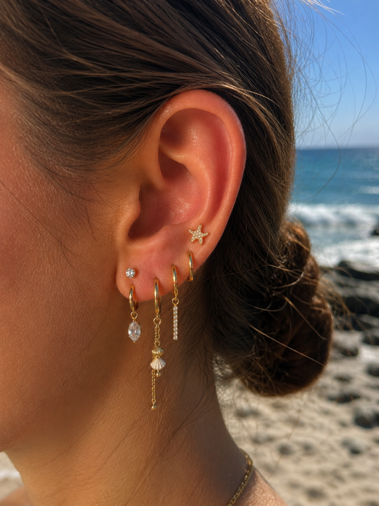 Starfish Flatback Stud – Gold Plated Titanium