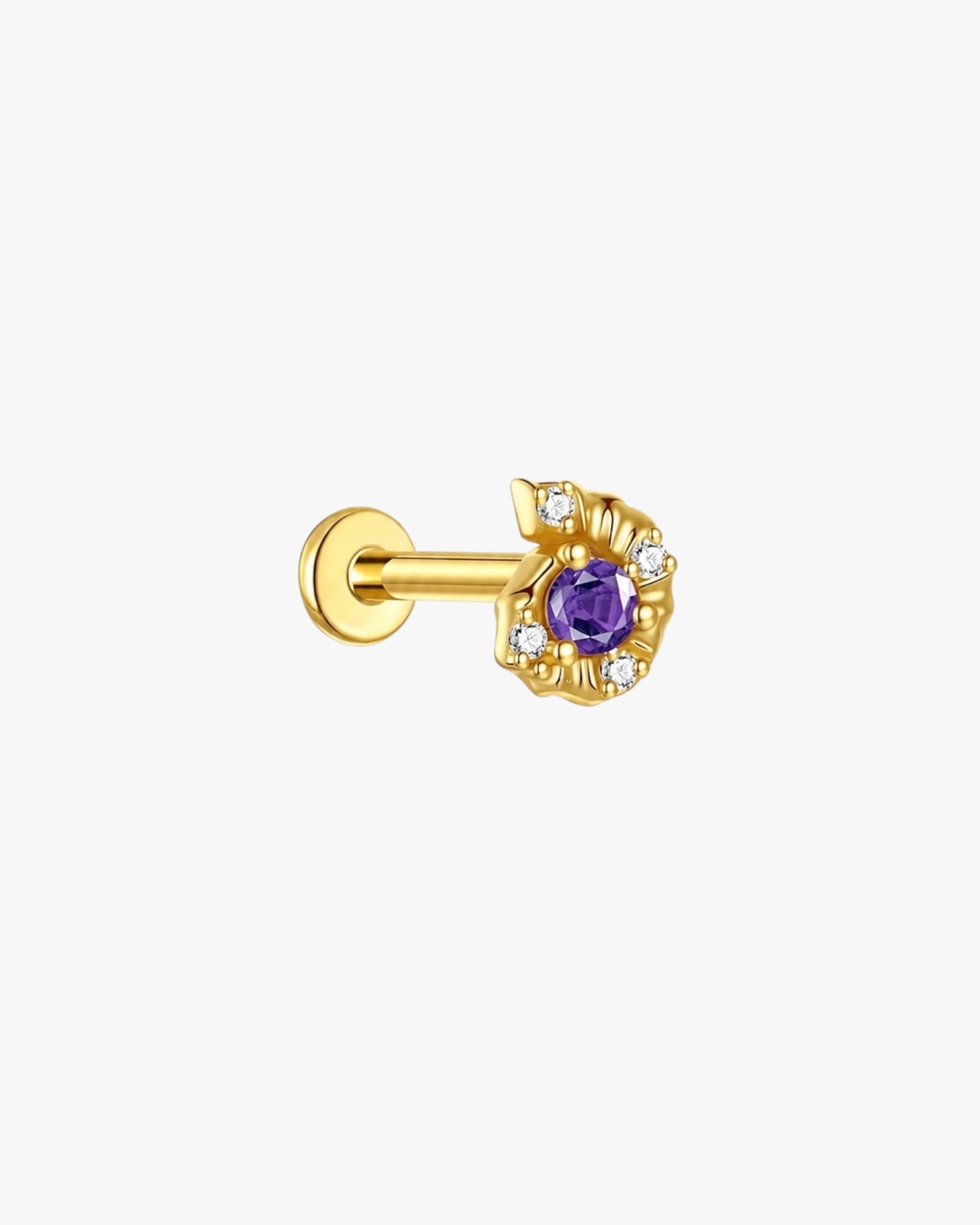 The Lilac Reef Stud
Flatback – Gold Plated Titanium