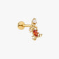Scarlet Pearl Scorpion Stud
 – Gold Plated Titanium