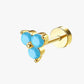 Shiny stainless steel stud earrings with mirror polish.