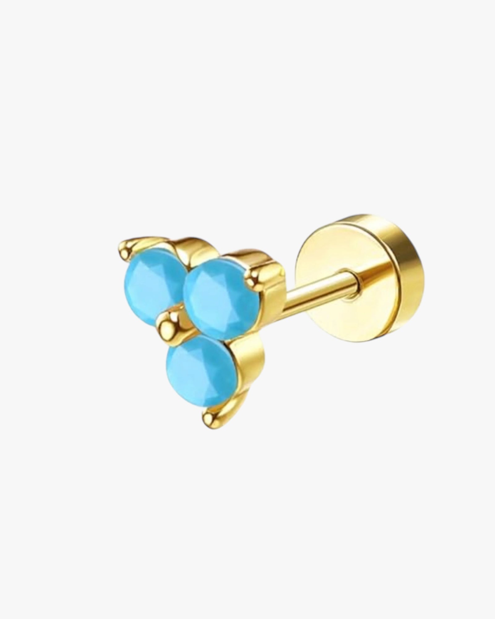 Shiny stainless steel stud earrings with mirror polish.