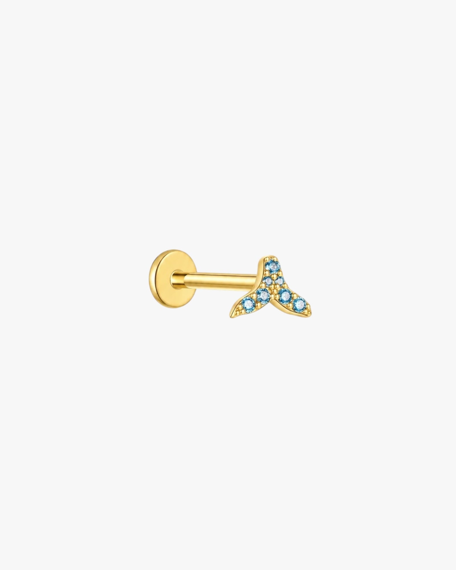 Mermaid Stud  – Gold Plated Titanium