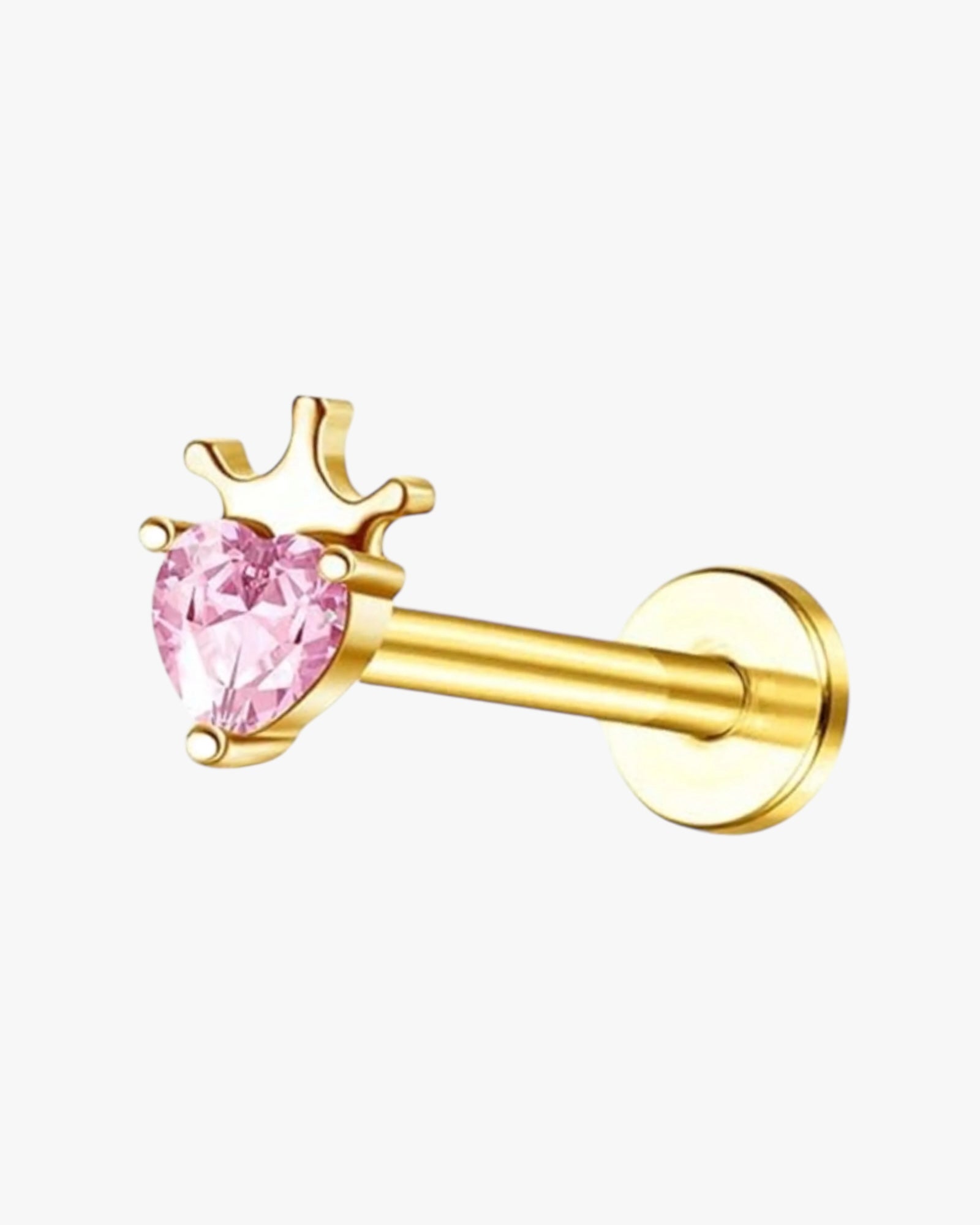 Hypoallergenic stainless steel stud earrings for sensitive ears in heart shape