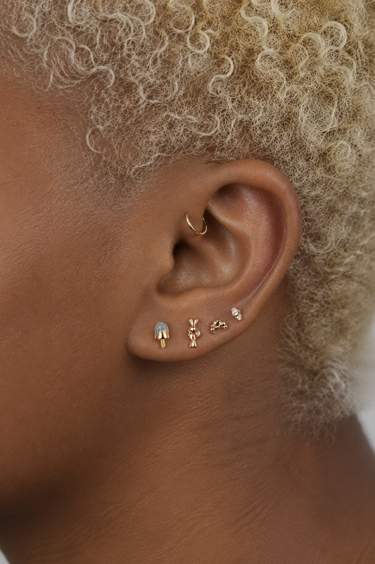 The Ice Cream Stud Flatback – Gold Plated Titanium