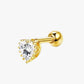 Gold Pave Heart Stud