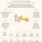 Gold Plated Stainless Steel Azura Butterfly Flat Back Stud Earring