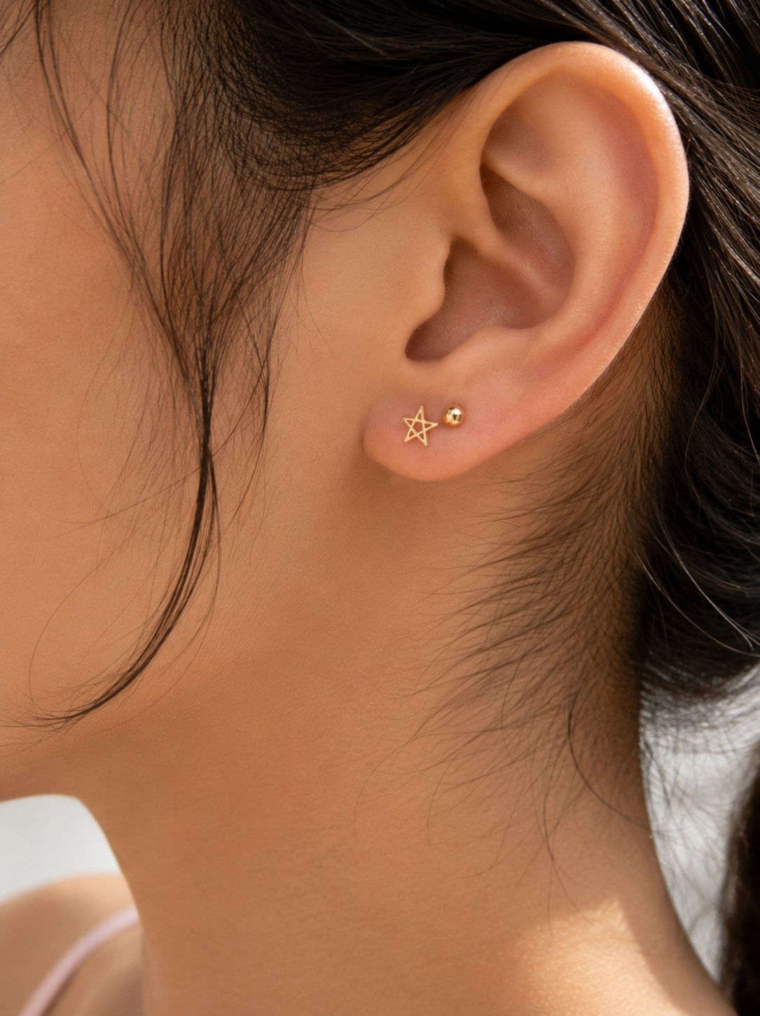 Gold Plated Stainless Steel Star Flat Back Stud Earring – Xalapa